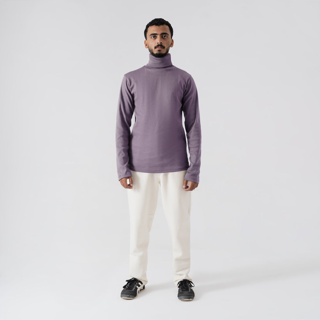 The Textured Mauve Turtleneck - Dusty Rose Knit