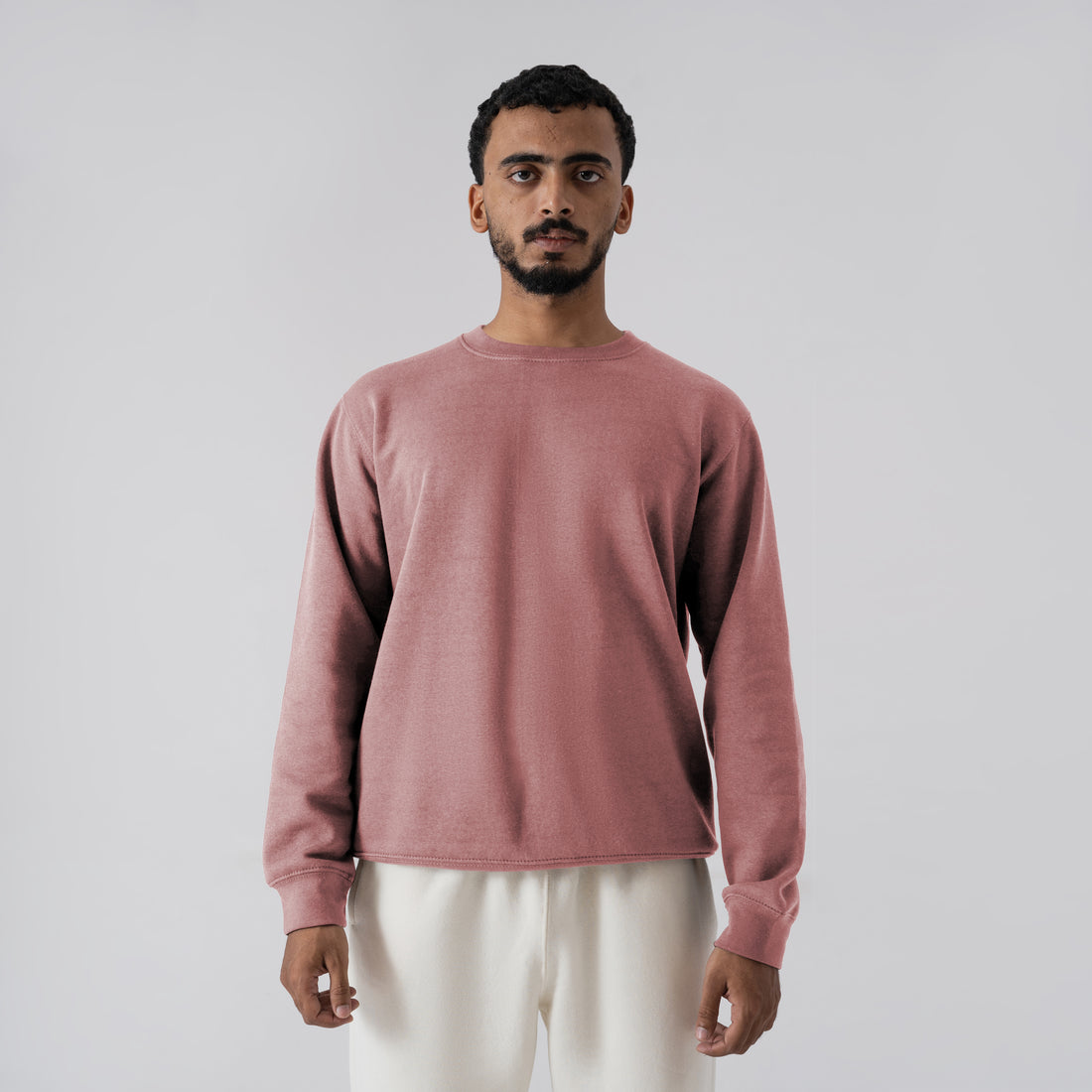 The 'Desert Bloom' Dusty Rose Textured Crewneck Sweatshirt