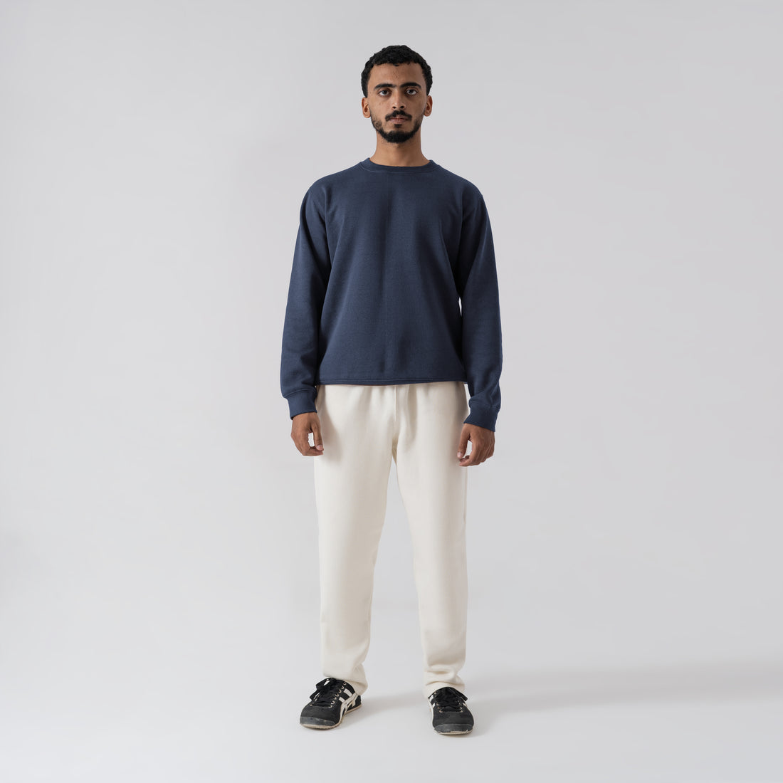 The 'Ocean' Textured Navy Crewneck Sweatshirt