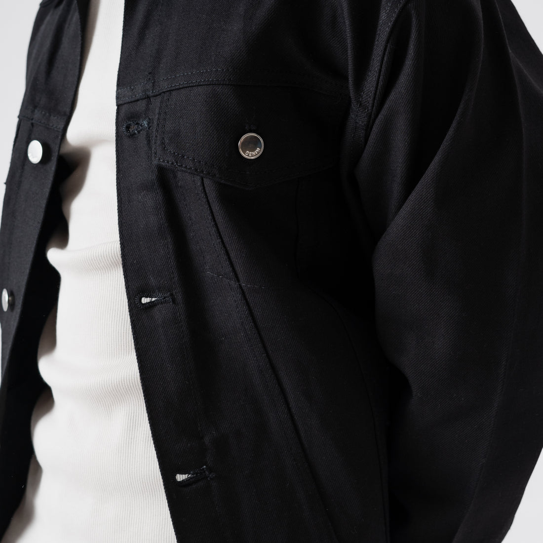 The 'Shadow' Relaxed Black Denim Overshirt/Jacket
