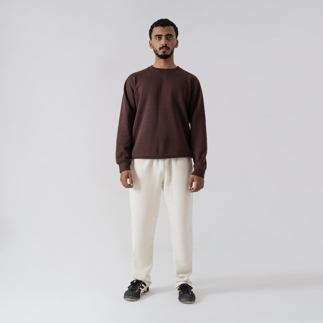 The 'Rich Earth' Chocolate Brown Textured Crewneck Sweatshirt