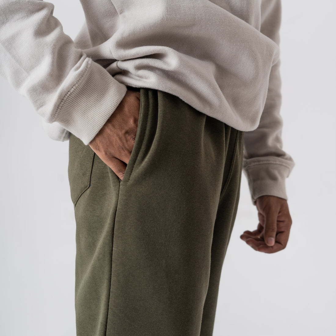 The 'Trailblazer' Olive Green Knit Relaxed Trousers